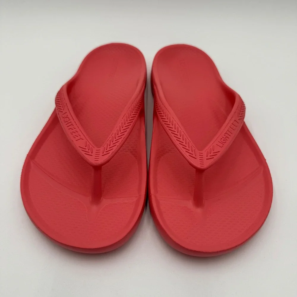 Lightfeet Arch Support Flip Flops Sandals Women 9 / Men 8 Coral Beach Vacation